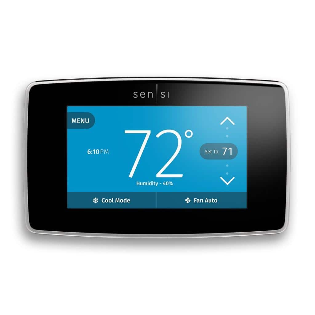 Heat pump thermostat with touchscreen and WiFi